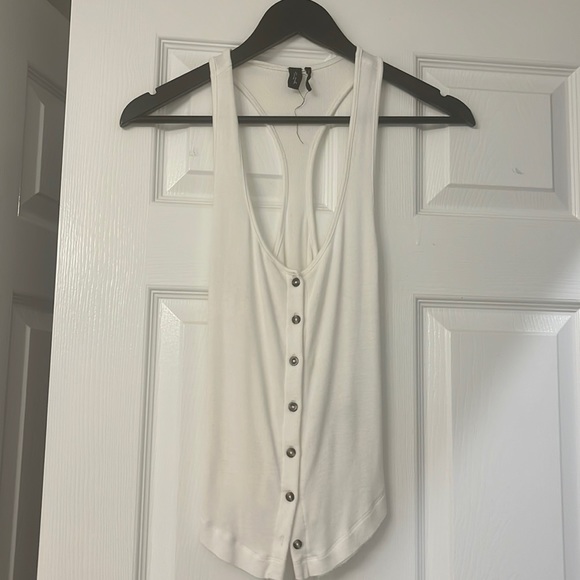 Urban outfitters white button down racer back tank top - Picture 1 of 3